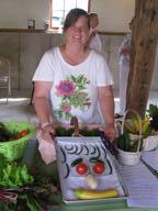 Geri LaFerriere's pretty presentation of peppers, tomatoes and squash