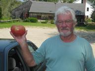Dave Ramsey with his 2-lb-plus Brandywine tomato
